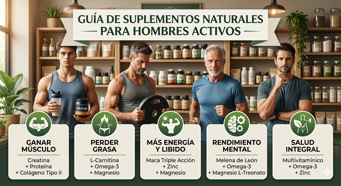 Guía de suplementos naturales para hombres activos