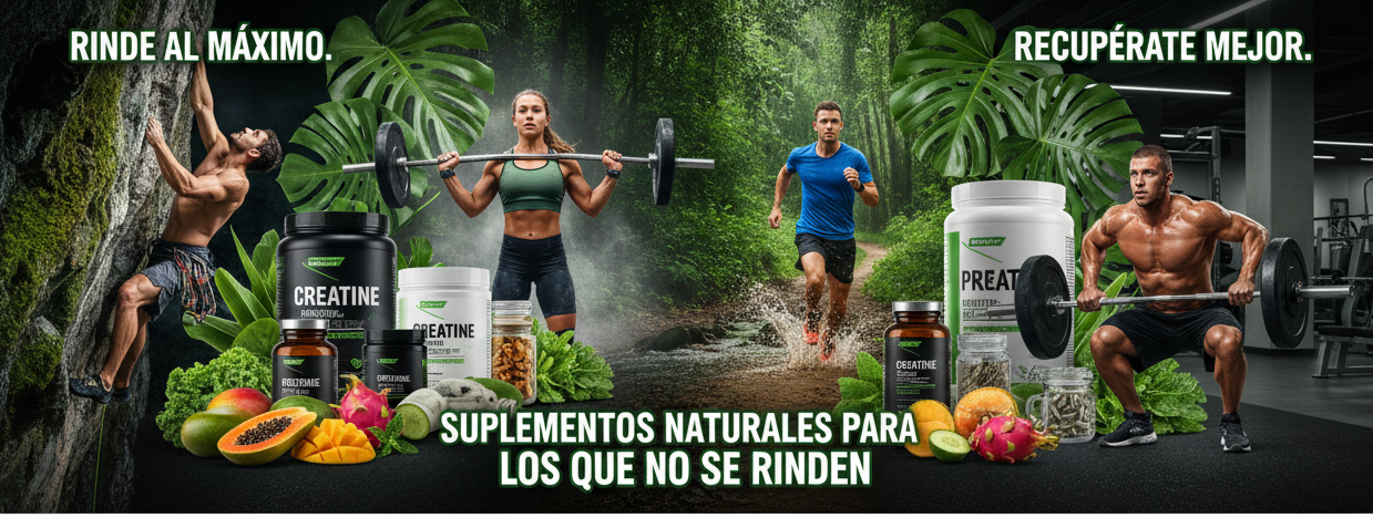 Hero banner deporte extremo con suplementos