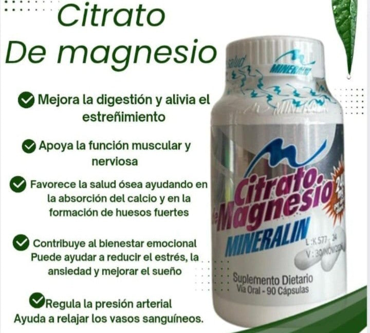 Citrato de Magnesio (Mineralin)El mineral maestro para el equilibrio de tu cuerpo y mente.