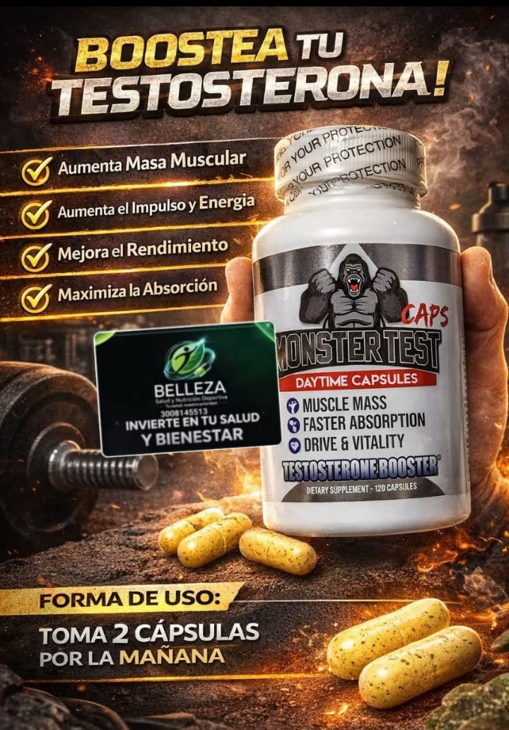 Monster Test: 🦍
Eleva tu potencial físico y potencia tu rendimiento masculino.